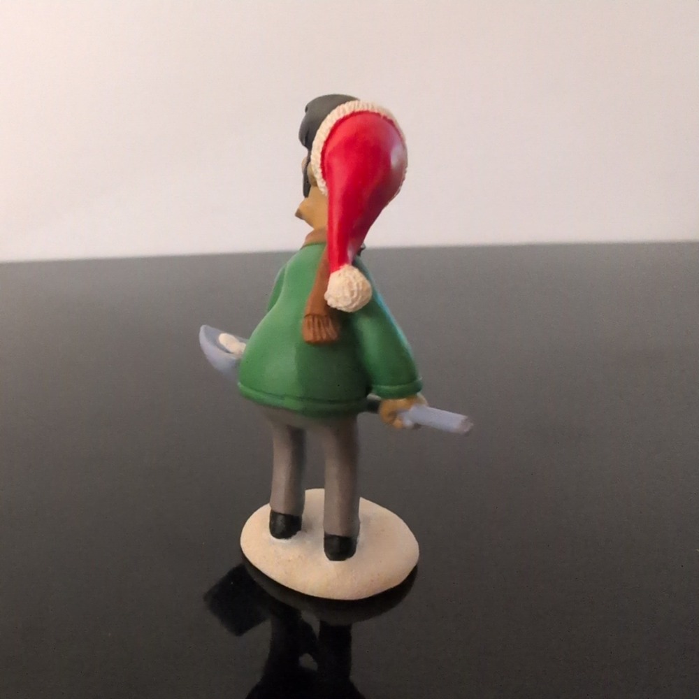 The Simpsons Apu Christmas Figurine Santa Hat Snow Shovel Winter Collectible - Picture 3 of 4